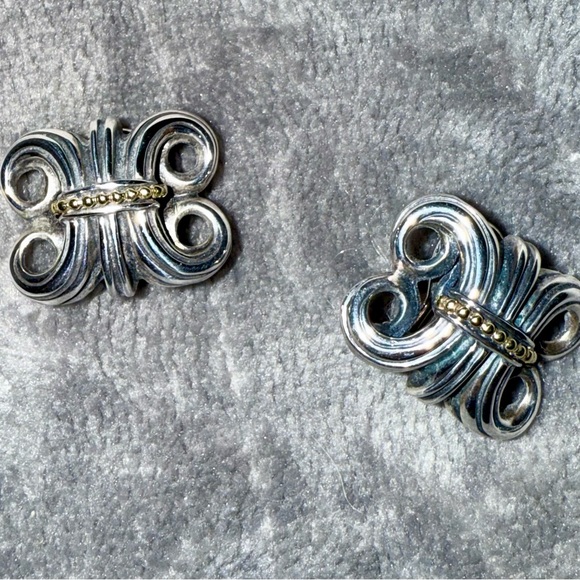 Lagos Ear Clip/Post Two-Tone Earrings - Picture 3 of 9